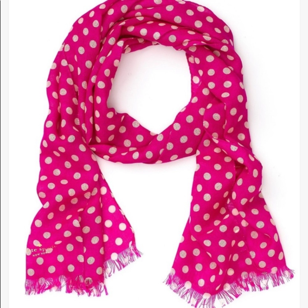 Kate Spade Pink Polka Dot Scarf